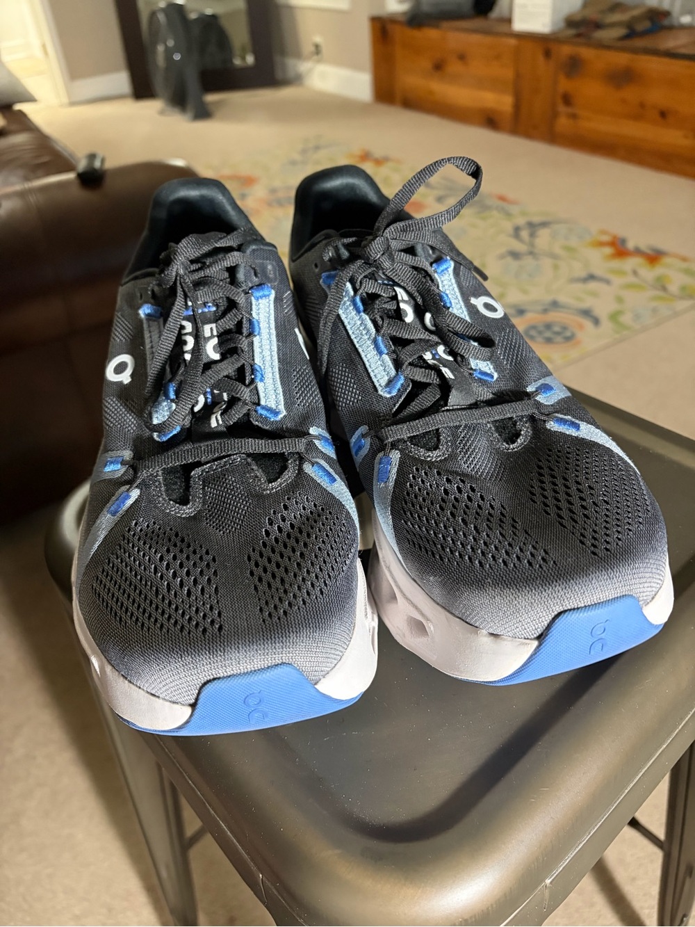 On Running Cloudclipse Black and Blue Men's Sneakers size 12.5 - Picture 4 of 10